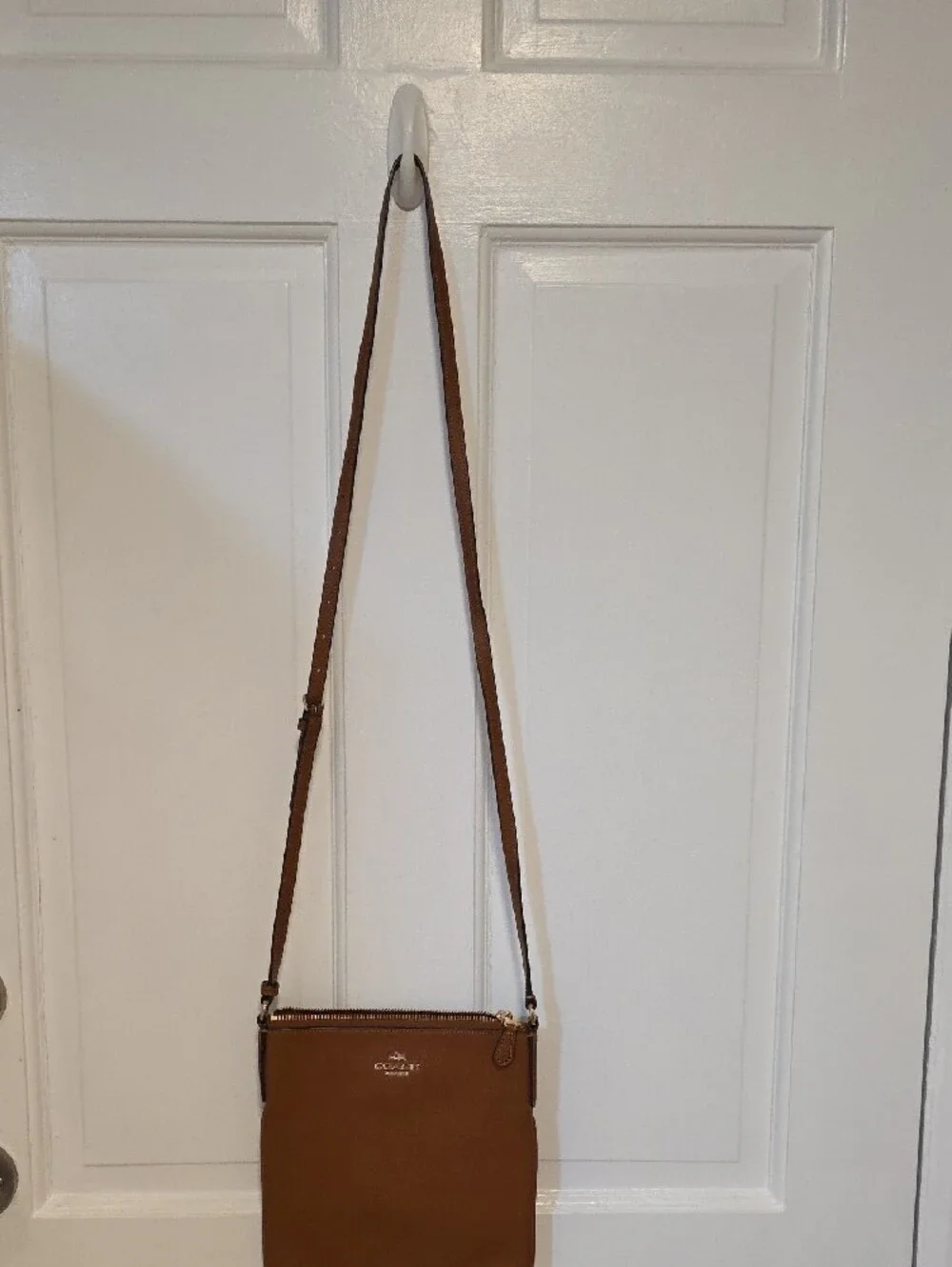 Coach Leather Crossbody Messenger in Chestnut Brown